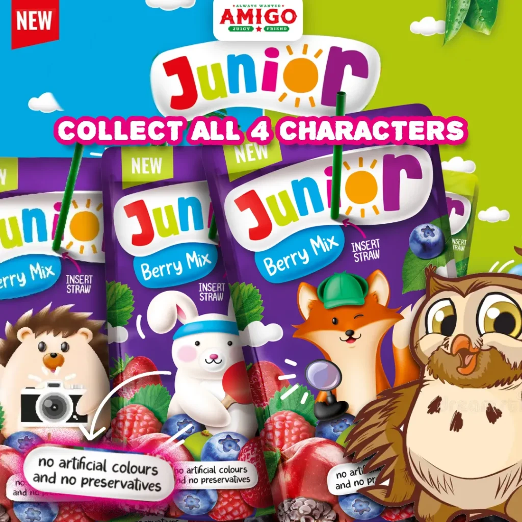 Social Media Marketing 39 Amigo Junior Berry Mix COLLECT ALL CHARACTERS