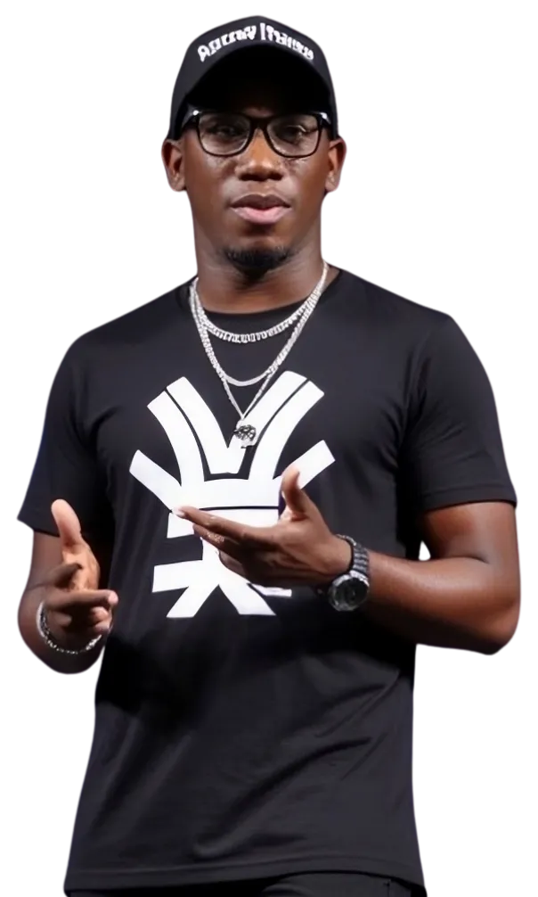 Brand Homepage 57 DAmien presenting half body